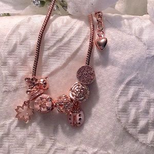 Rose gold charm bracelet